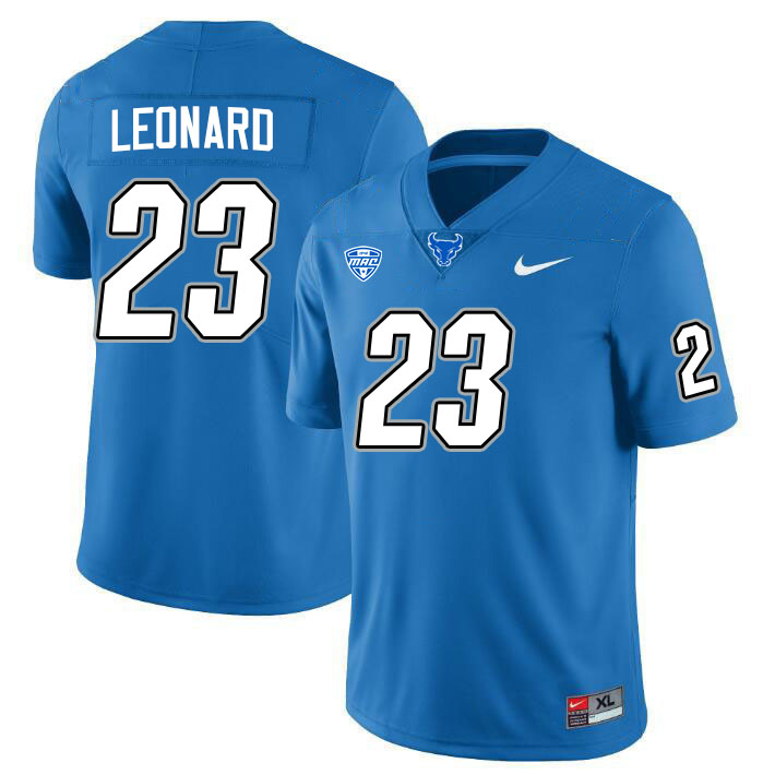 Buffalo Bulls #23 Xavier Leonard College Football Jerseys Stitched-Blue